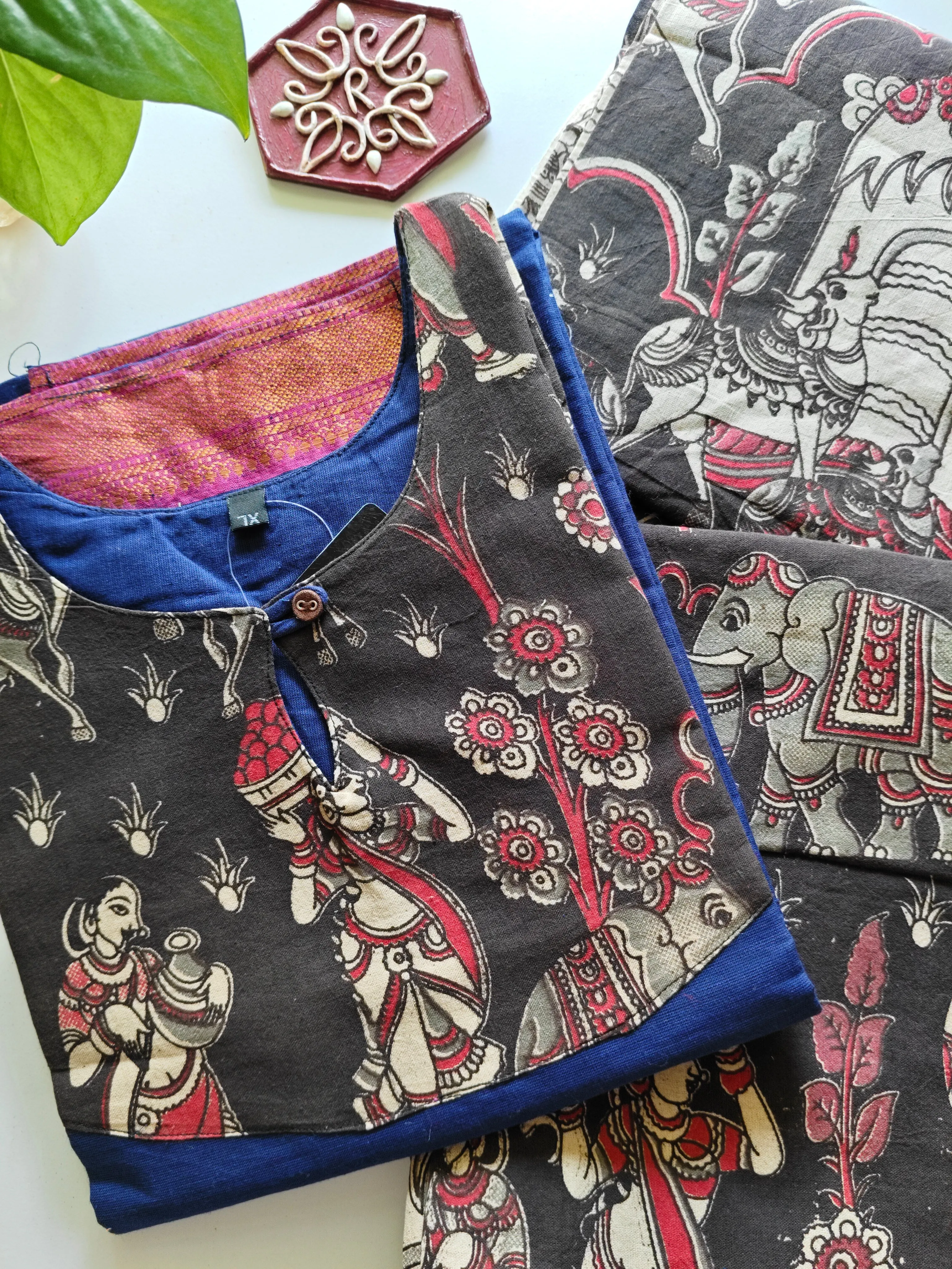 Kalamkari Cotton Salwar Set - Thumbnail 3