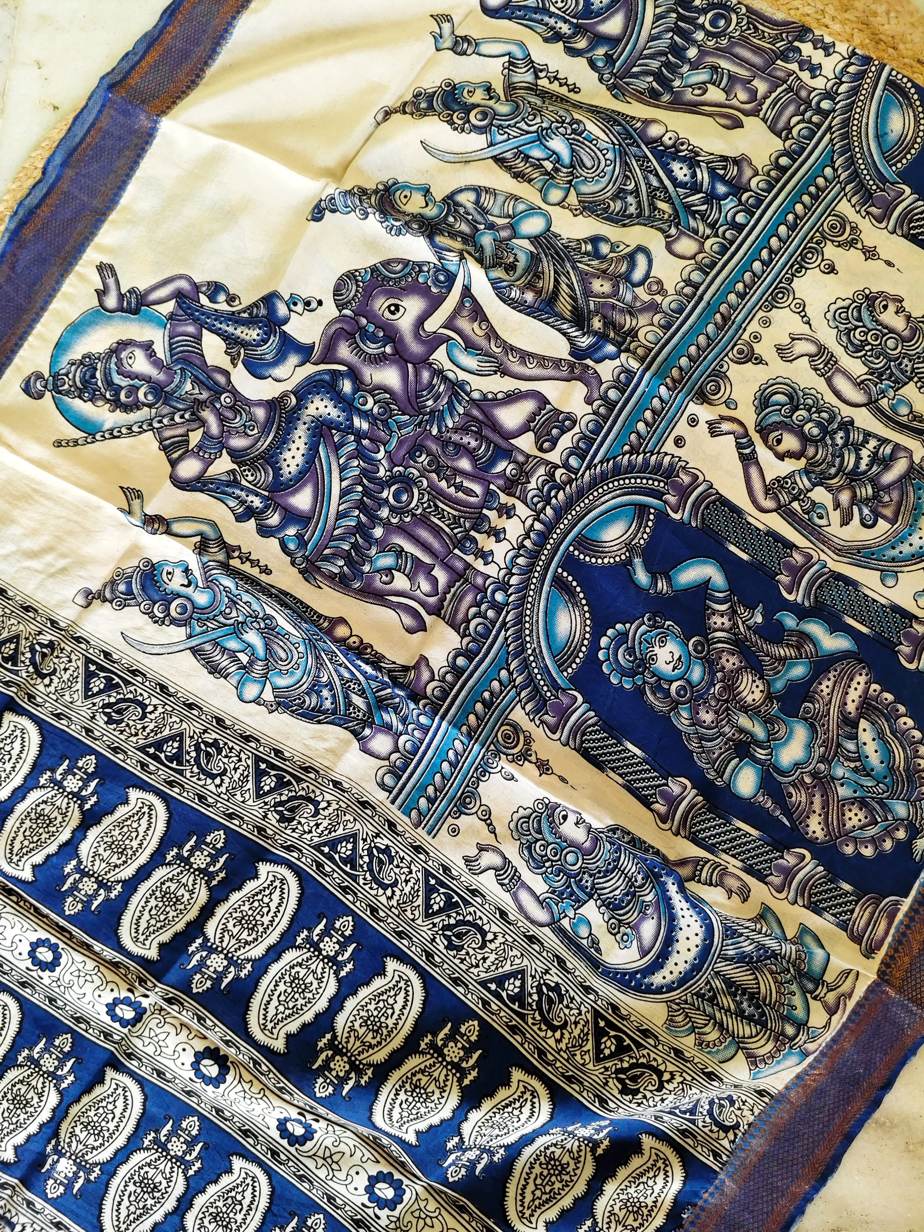 Premium Rawsilk Kurti with Kalamkari Dupatta - Thumbnail 5